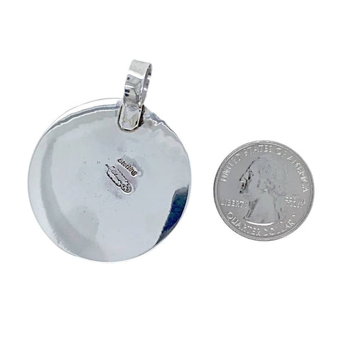 Image of Native American Necklaces & Pendants - Alvin Begay Navajo Engraved Sterling Silver Etched Pendant - Native American
