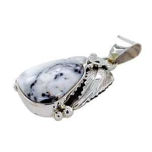 Native American Necklaces & Pendants - Beautiful Navajo White Buffalo Sterling Silver Pendant - Shirley Henry