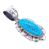 Native American Necklaces & Pendants - Embellished Kingman Spider Web Turquoise Pendant - Mary Ann Spencer Navajo