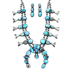Native American Necklaces & Pendants - Golden Hill Turquoise Necklace Set - Paul Livingston, Navajo