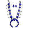 Native American Necklaces & Pendants - Lapis Lazui Squash Blossom Set - Bea Tom, Navajo