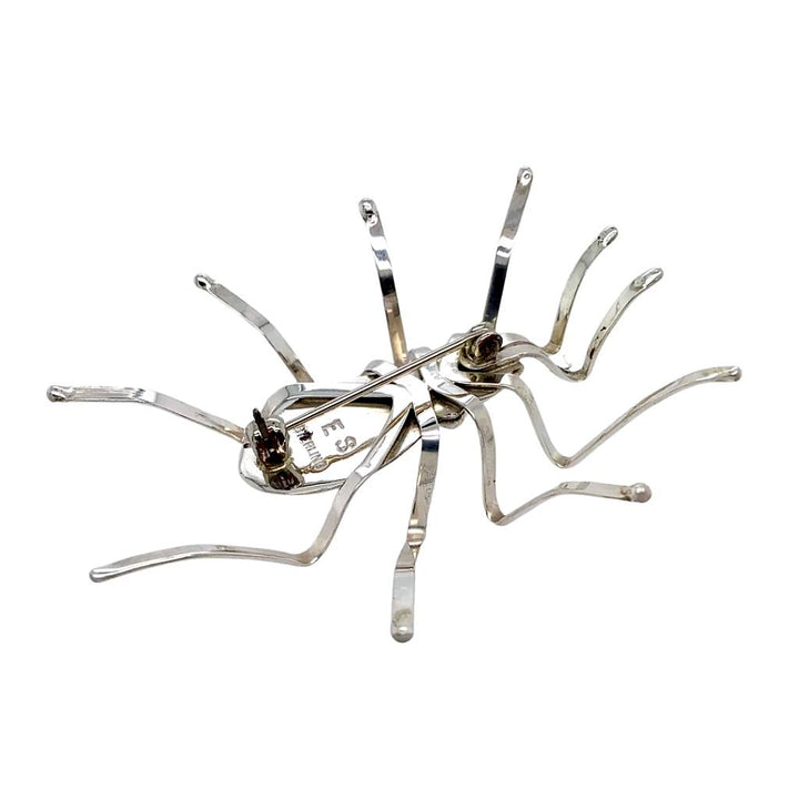 Native American Necklaces & Pendants - Large Navajo Sterling Silver Spider Pin - Emily Spencer