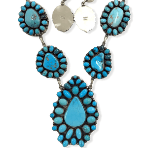 Native American Necklaces & Pendants - Large Navajo Turquoise Teardrop Necklace Set