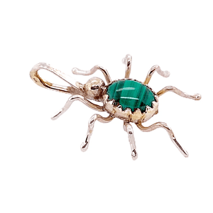 Native American Necklaces & Pendants - Malachite Mini Spider Pendant - Navajo