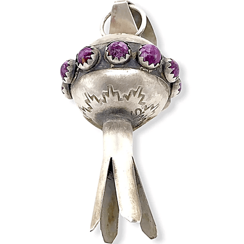 Image of Native American Necklaces & Pendants - Navajo Blossom Pendant In Purple Spiny Oyster