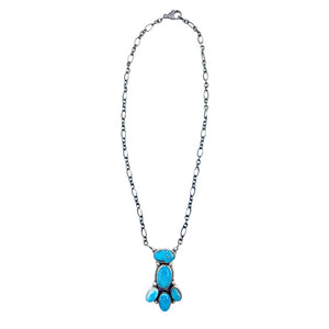 Native American Necklaces & Pendants - Navajo Blue Bird Turquoise Cluster Necklace- Ella Peters - Native American