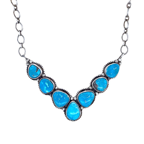 Image of Native American Necklaces & Pendants - Navajo Blue Bird Turquoise Necklace- Ella Peters - Native American