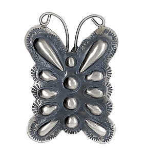 Native American Necklaces & Pendants - Navajo Butterfly Sterling Silver Pendant/Pin