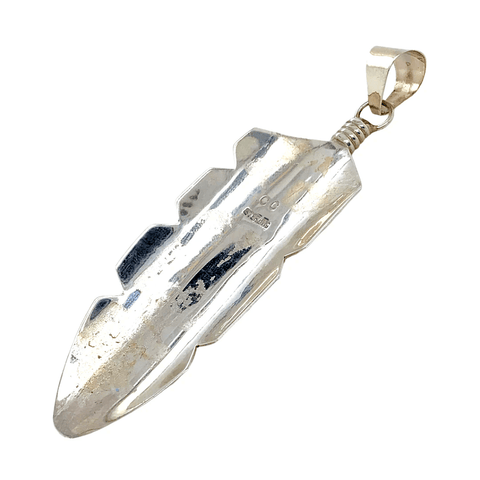 Image of Native American Necklaces & Pendants - Navajo Feather Sterling Silver Pendant