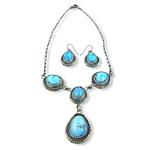 Native American Necklaces & Pendants - Navajo Golden Hills Oval Necklace Set - Randy Billy