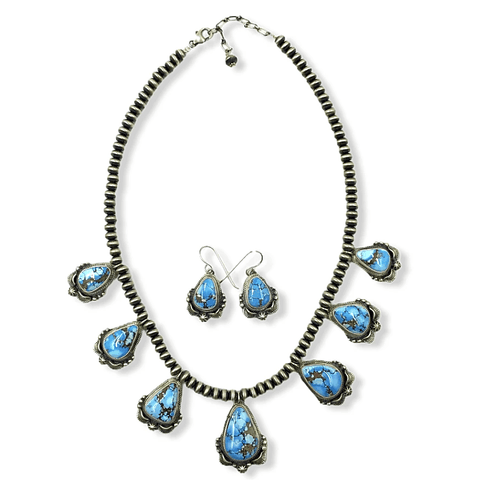Image of Native American Necklaces & Pendants - Navajo Golden Hills Turquoise Necklace Set