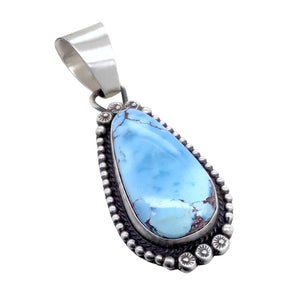 Native American Necklaces & Pendants - Navajo Golden Hills Turquoise Sterling Silver Pendant - Sheila Becenti - Native American