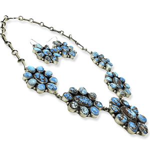 Native American Necklaces & Pendants - Navajo Goldenhills Turquoise Flower Necklace - D. Livingston