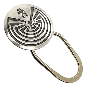 Native American Necklaces & Pendants - Navajo Man-In-The-Maze Sterling Silve Overlay Key Ring