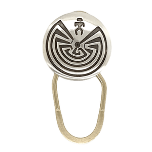 Native American Necklaces & Pendants - Navajo Man-In-The-Maze Sterling Silve Overlay Key Ring