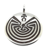 Native American Necklaces & Pendants - Navajo Man-In-The-Maze Sterling Silver Pendant