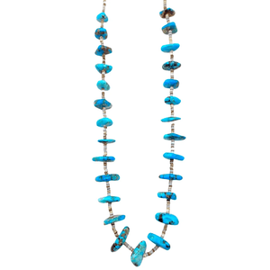 Native American Necklaces & Pendants - Navajo Pawn Turquoise And Heishi Necklace