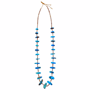 Native American Necklaces & Pendants - Navajo Pawn Turquoise And Heishi Necklace