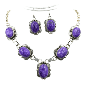 Native American Necklaces & Pendants - Navajo Purple Chrolite Necklace Set - Mary Ann Spencer