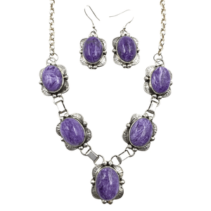 Native American Necklaces & Pendants - Navajo Purple Chrolite Necklace Set - Mary Ann Spencer