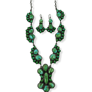 Native American Necklaces & Pendants - Navajo Sonoran Turquoise Necklace Set -Bea Tom