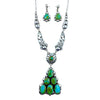 Native American Necklaces & Pendants - Navajo Sonoran Turquoise Triangle Cluster Necklace - Native American
