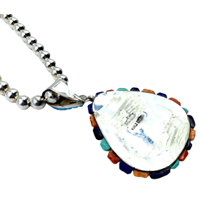 Native American Necklaces & Pendants - Navajo Spider Web Turquoise Multistone Inlay Necklace  - Merle House