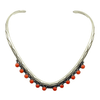 Native American Necklaces & Pendants - Navajo Sterling Silver And Red Coral Choker Desert Queen Necklace - Shirley Henry