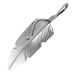 Native American Necklaces & Pendants - Navajo Sterling Silver Feather Pendant - Chris Charley