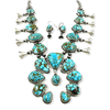 Native American Necklaces & Pendants - Navajo Turquoise Squash Blossom Necklace - Samson Edsitty