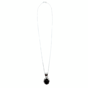 Native American Necklaces & Pendants - Onyx Sterling Silver Necklace - Shelia Becenti, Navajo