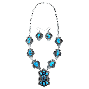 Native American Necklaces & Pendants - Prince Turquoise Necklace Set - Mike Calladitto, Navajo