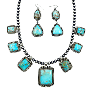 Native American Necklaces & Pendants - Royston Turquoise L Necklace  Set - Kathleen Chavez - Navajo