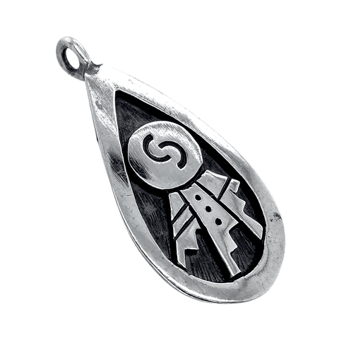 Image of Native American Necklaces & Pendants - Small Hopi Ancient Relic Sterling Silver Pendant