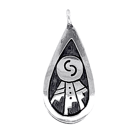 Image of Native American Necklaces & Pendants - Small Hopi Ancient Relic Sterling Silver Pendant