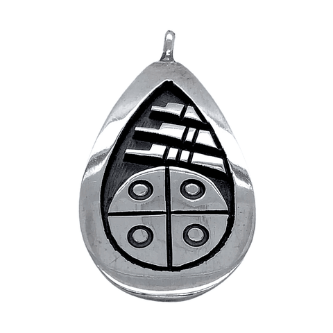 Image of Native American Necklaces & Pendants - Small Hopi Traditional Symbol Sterling Silver Pendant