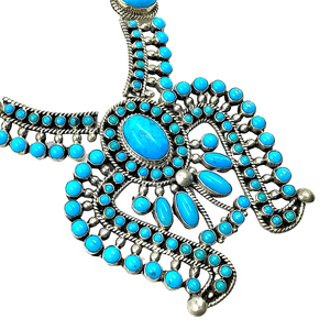 Native American Necklaces & Pendants - SOLD Navajo Sleeping Beauty S.quash N.ecklace - A. Lister