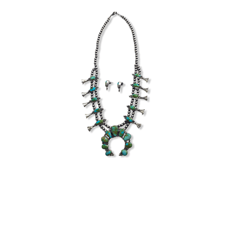 Image of Native American Necklaces & Pendants - Sonoran Squash Blossom Necklace Set- Shelia Becenti