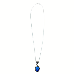 Native American Necklaces & Pendants - Spiderweb Turquoise Sterling Silver Necklace - Shelia Becenti, Navajo