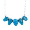 Native American Necklaces & Pendants - Stunning Navajo Blue Bird Turquoise Row Sterling Silver Necklace- Paul Livingston