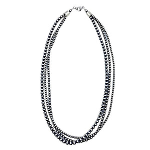 Native American Necklaces & Pendants - Three Strand Navajo Pearls Necklace - 24 Inch - Native American