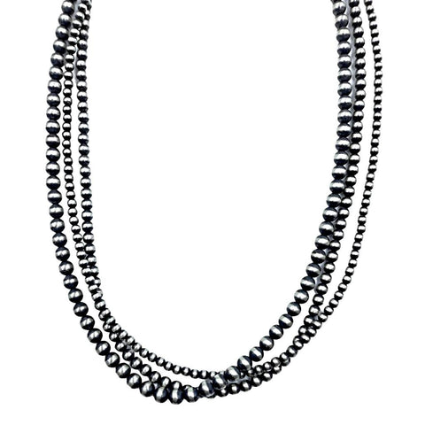 Image of Native American Necklaces & Pendants - Three Strand Navajo Pearls Necklace - 24 Inch - Native American