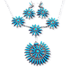 Native American Necklaces & Pendants - Zuni Needlepoint Turquoise Necklace Set