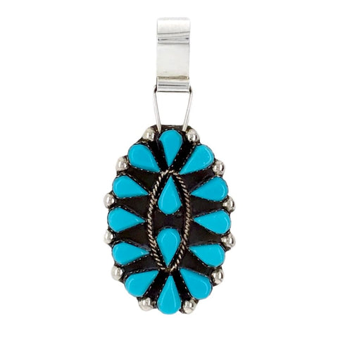 Image of Native American Necklaces & Pendants - Zuni Petit Point Sleeping Beauty Turquoise Cluster Pendant - Veronica Martza
