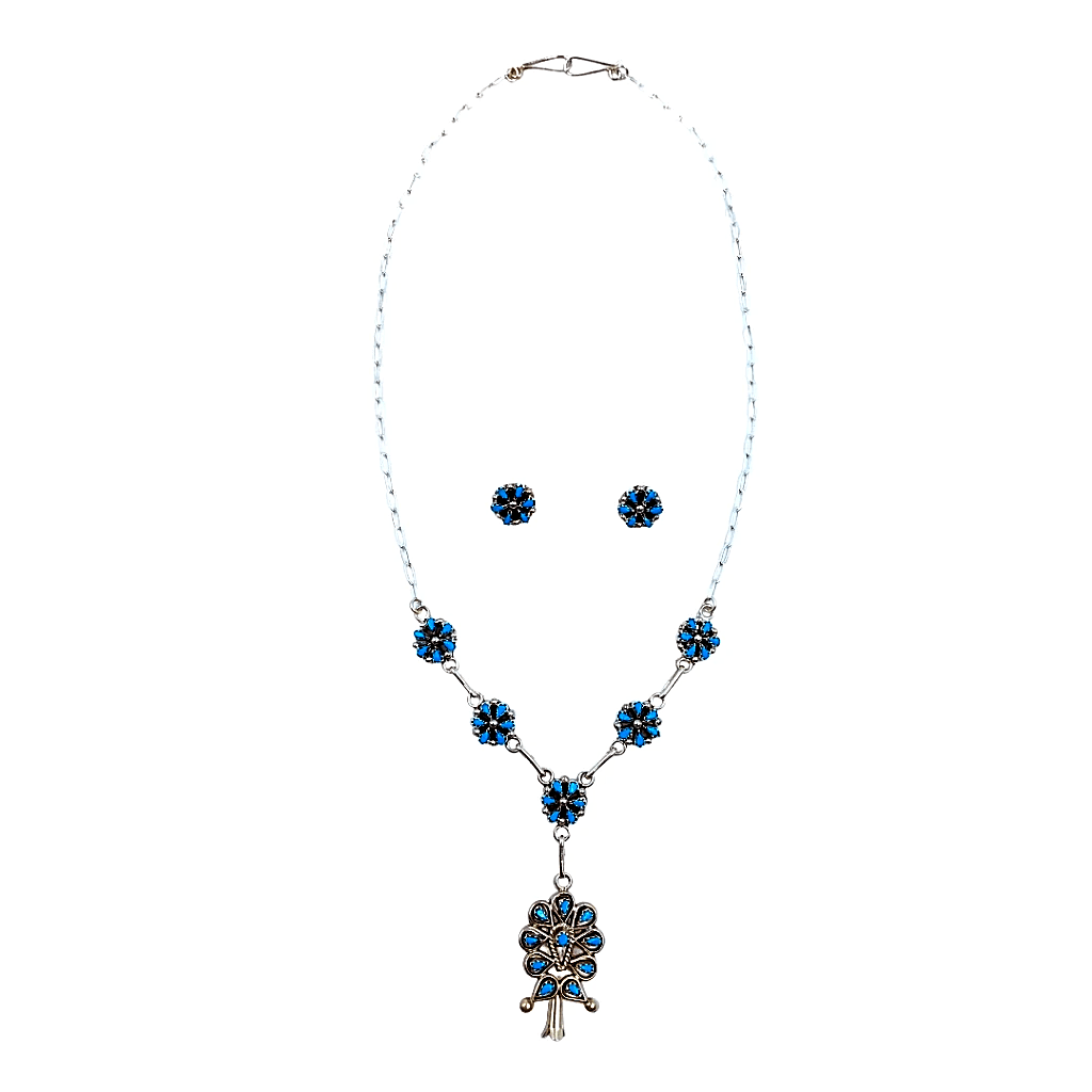 Sleeping Beauty Turquoise - Necklace-Ring Earrings Set -JSBM