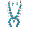 Native American Necklaces - SOLD Navajo Royston Turquoise S.quash Blossom N.ecklace Set - Native American