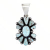 Native American Pendants - Copy Of Navajo Dry Creek Turquoise Cluster Sterling Silver Pendant - Livingston - Native American