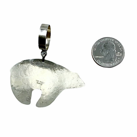 Image of Native American Pendants - Navajo Bear Sterling Silver Pendant - T & R Singer - Native American