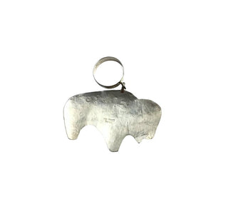 Native American Pendants - Navajo Buffalo 12K Gold Fill Sterling Silver Pendant - T & R Singer - Native American