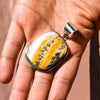 Native American Pendants - Navajo Bumblebee Jasper Stone Square Pendant - Samson Edsitty - Native American